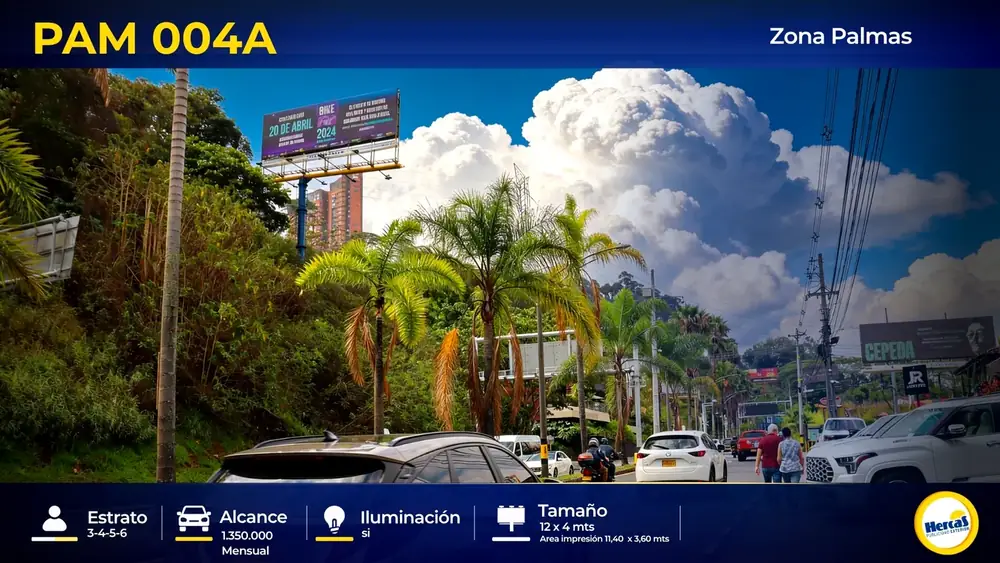 Valla publicitaria PAM-004A de Hercas en Vía Las Palmas