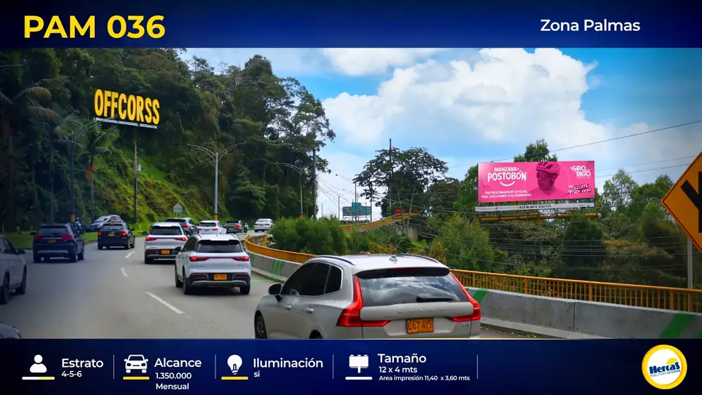 Valla publicitaria PAM-036 de Hercas en Vía Las Palmas
