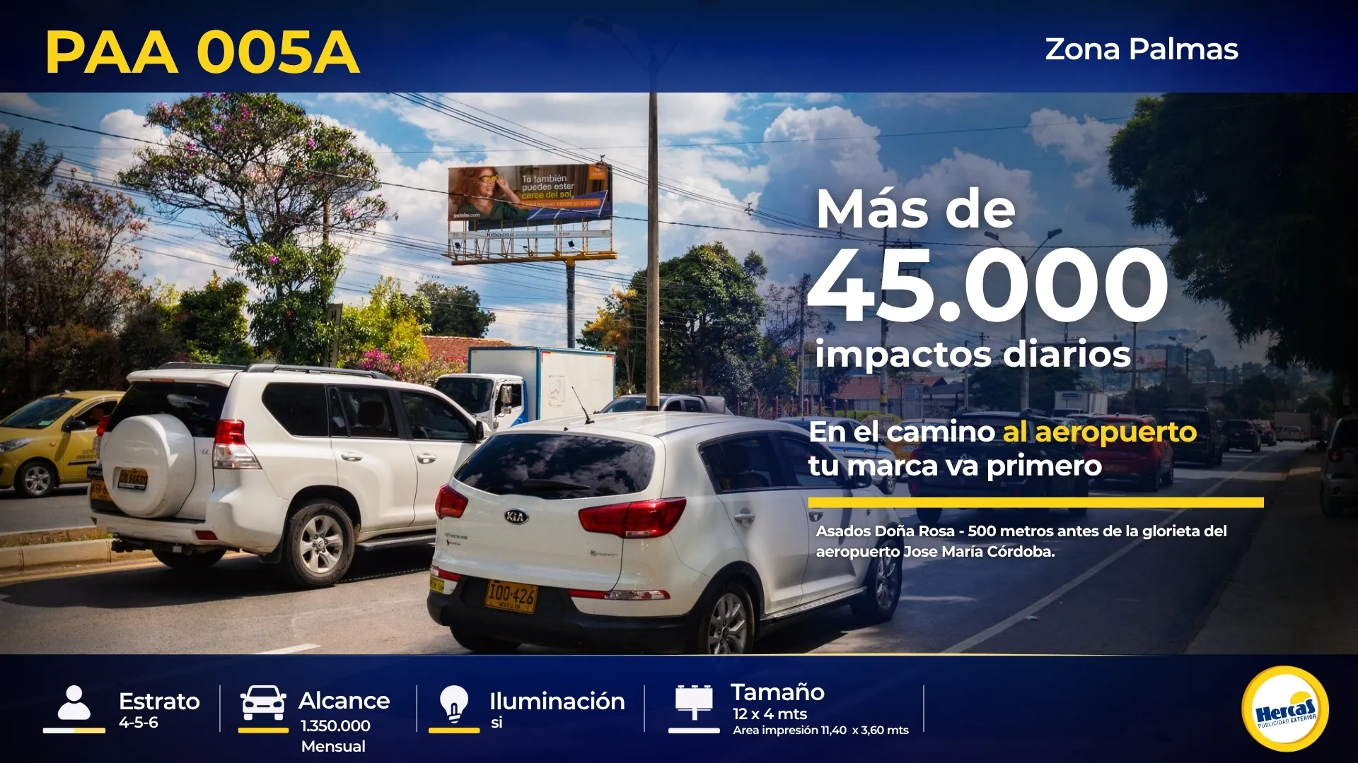 Valla publicitaria PAA-005A de Hercas en Vía Las Palmas