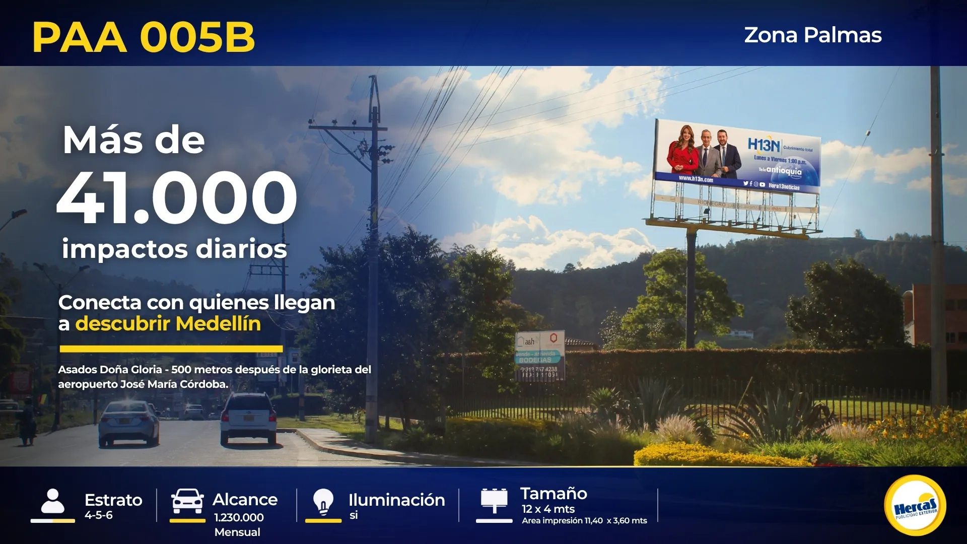Valla publicitaria PAA-005B de Hercas en Vía Las Palmas