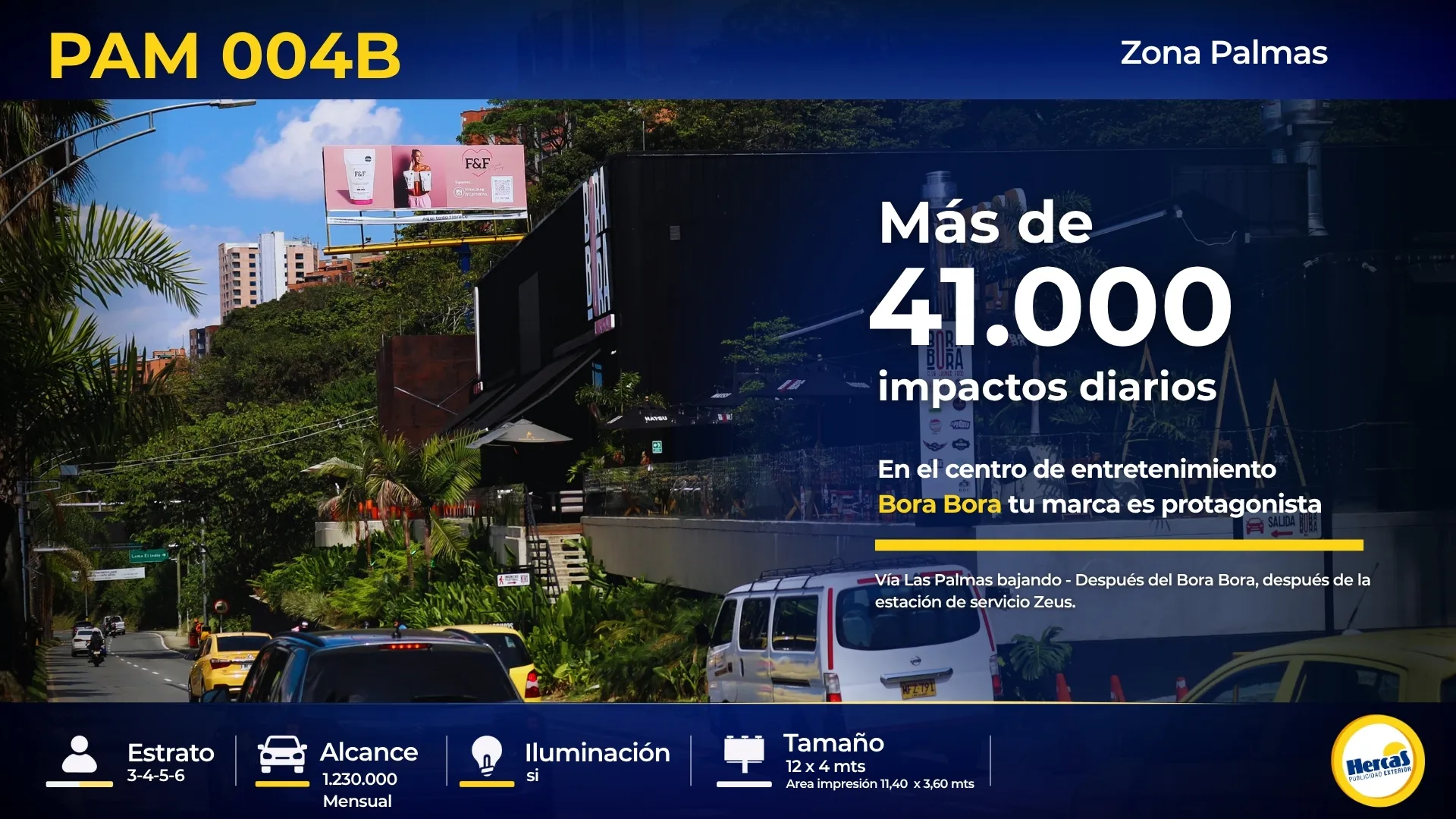 Valla publicitaria PAM-004B de Hercas en Vía Las Palmas