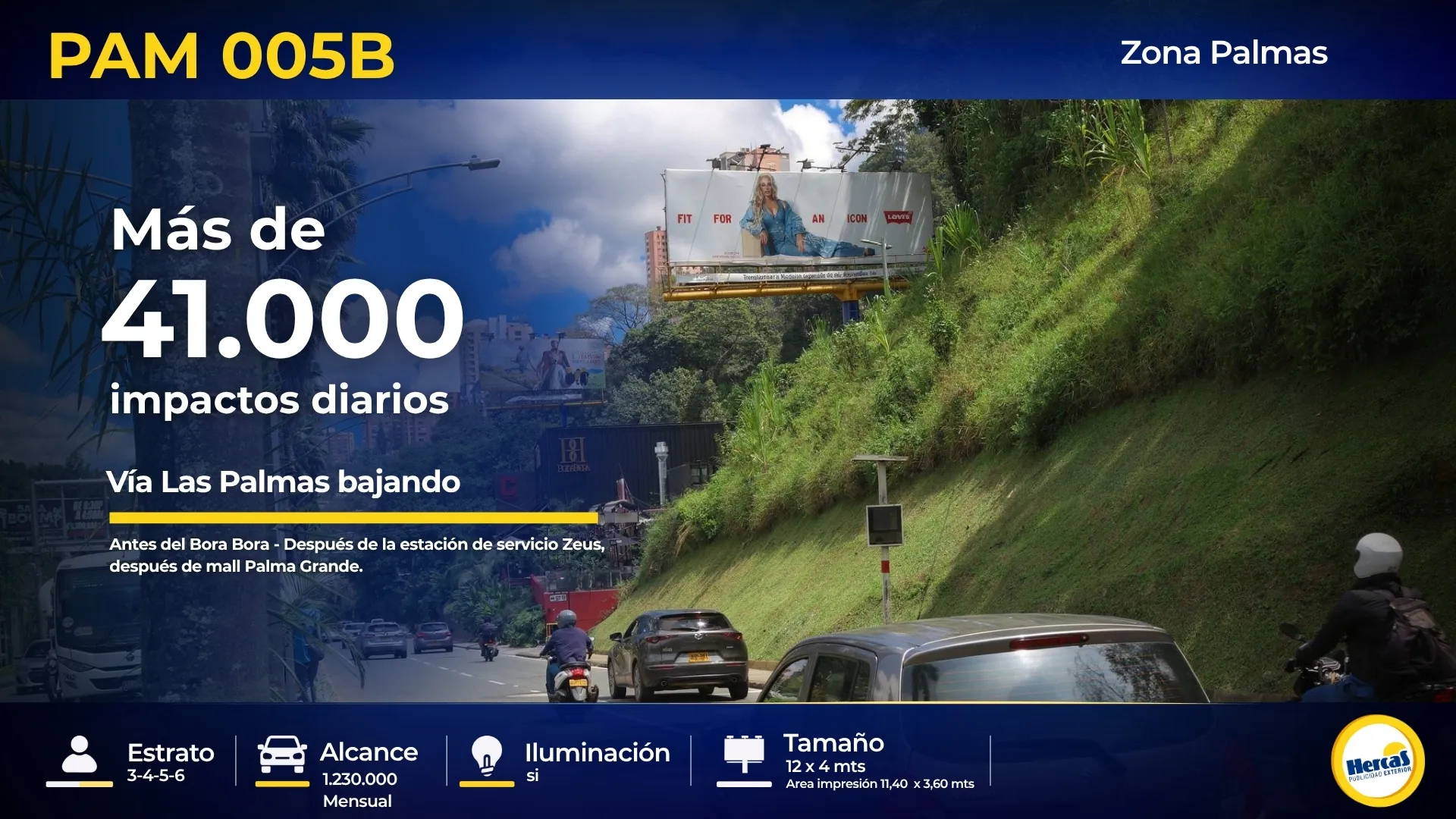 Valla publicitaria PAM-005B de Hercas en Vía Las Palmas