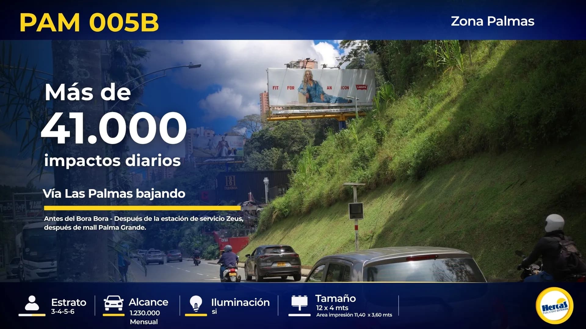 Valla publicitaria PAM-005B de Hercas en Vía Las Palmas