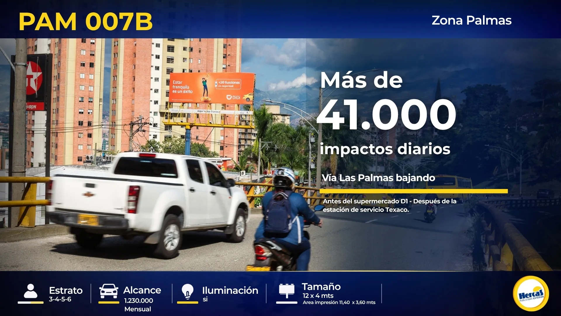 Valla publicitaria PAM-007B de Hercas en Vía Las Palmas