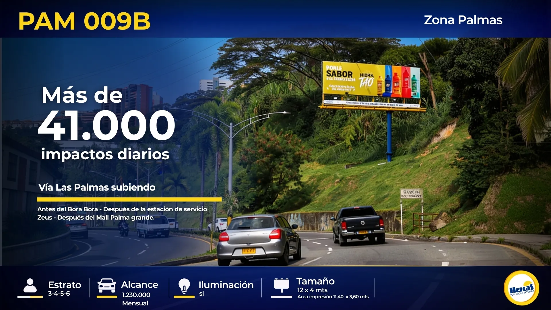 Valla publicitaria PAM-009B de Hercas en Vía Las Palmas