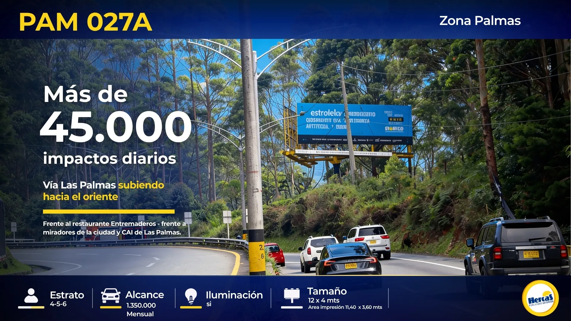 Valla publicitaria PAM-027A de Hercas en Vía Las Palmas