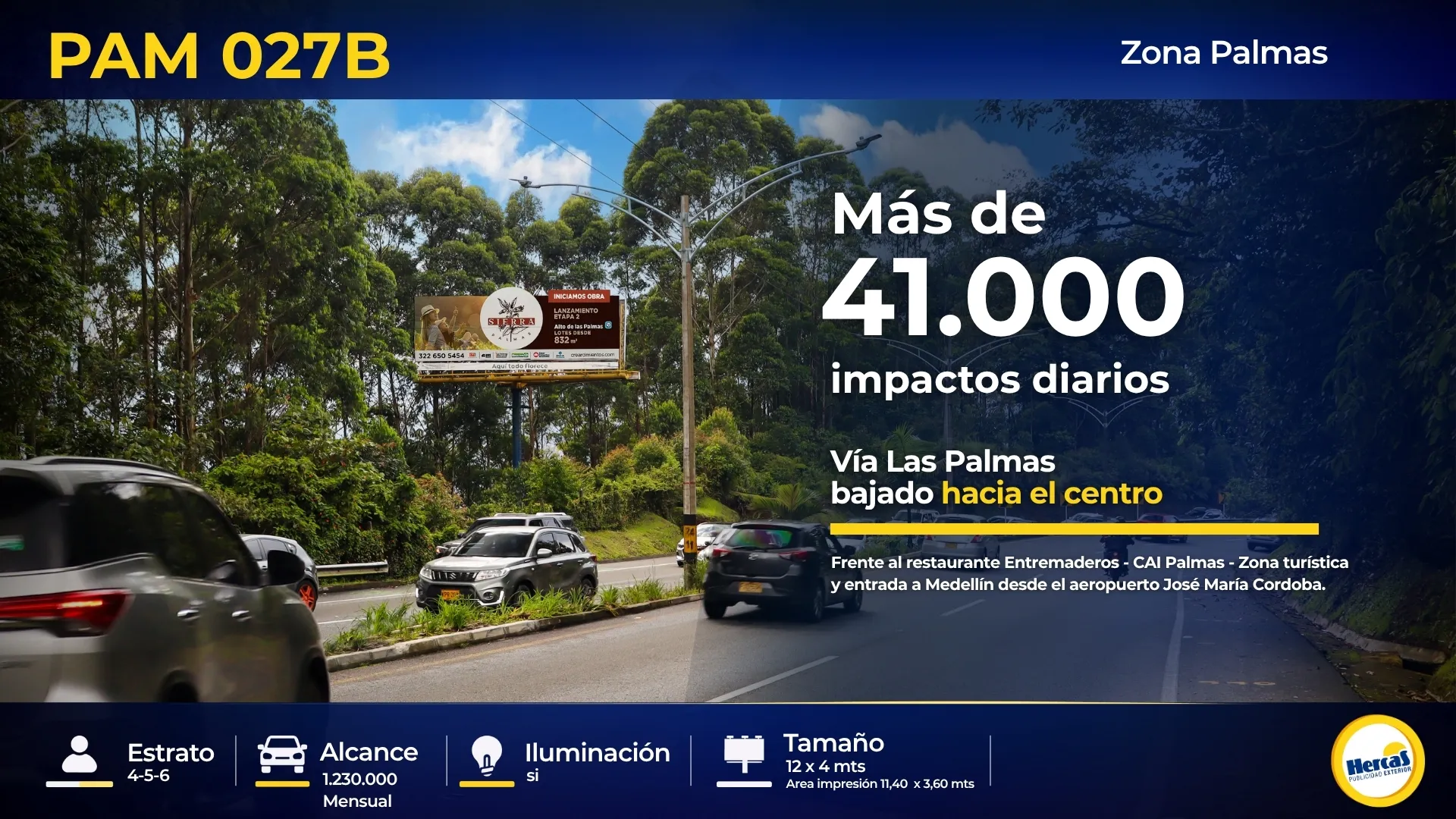 Valla publicitaria PAM-027B de Hercas en Vía Las Palmas