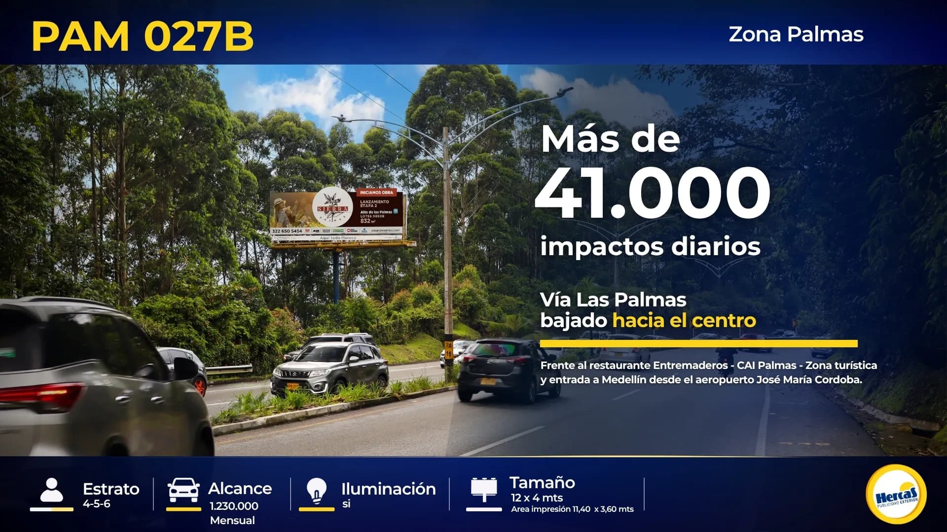 Valla publicitaria PAM-027B de Hercas en Vía Las Palmas