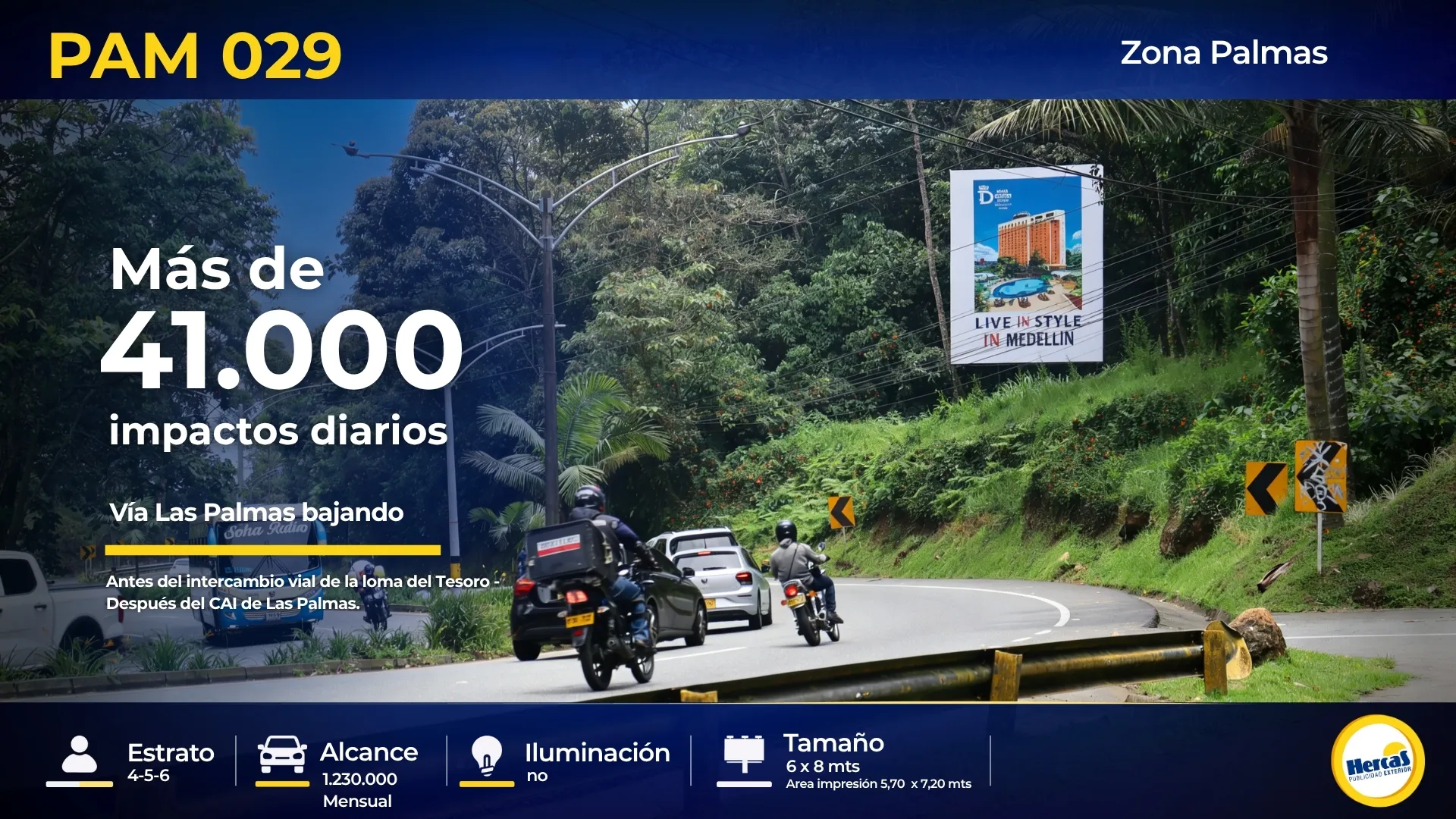 Valla publicitaria PAM-029 de Hercas en Vía Las Palmas