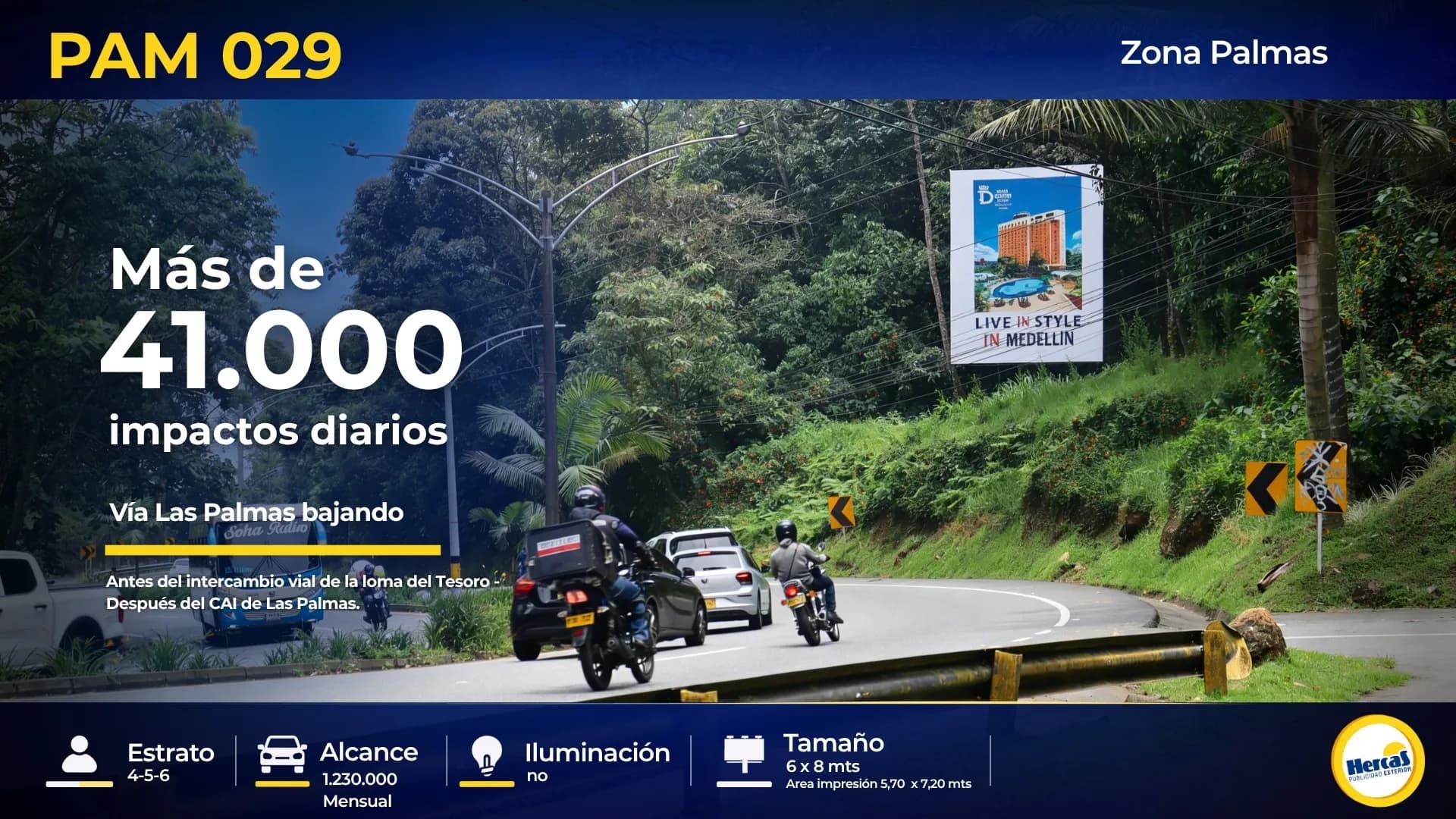 Valla publicitaria PAM-029 de Hercas en Vía Las Palmas