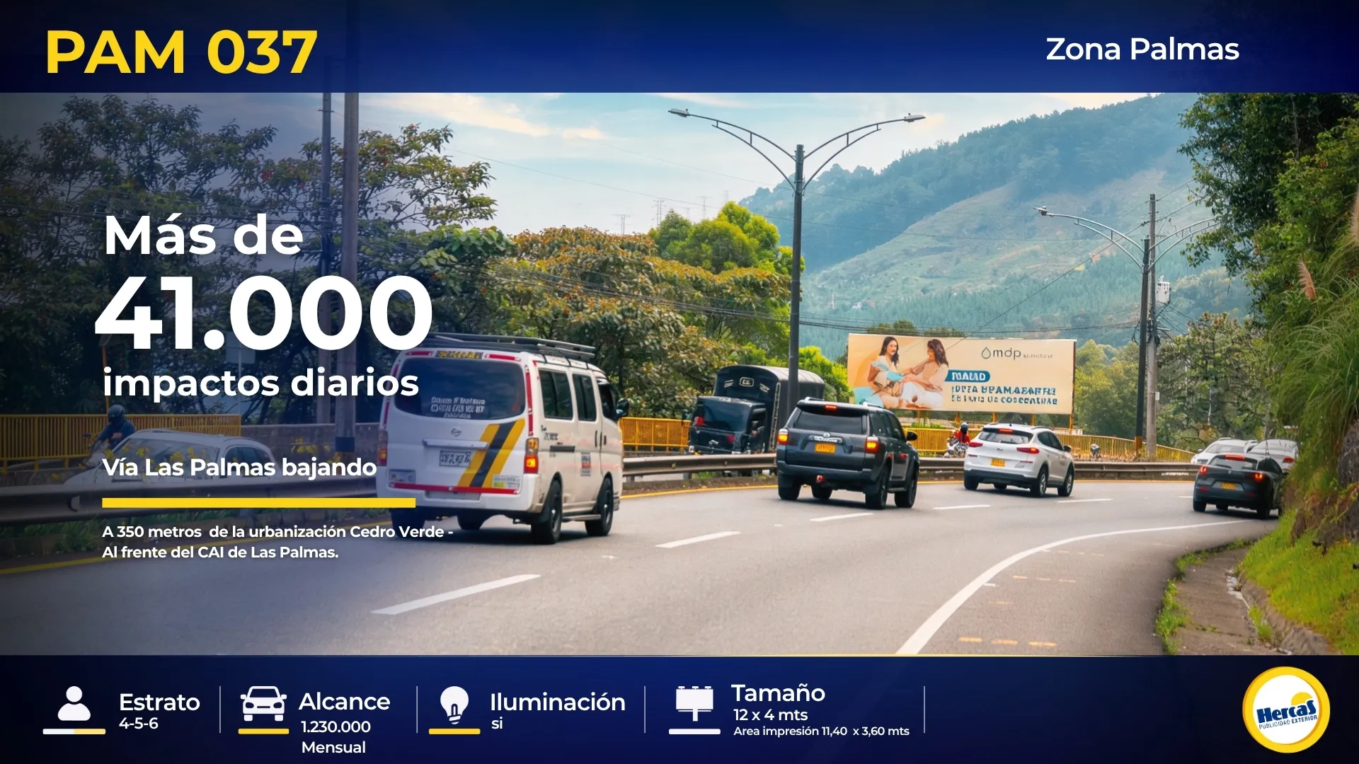 Valla publicitaria PAM-037 de Hercas en Vía Las Palmas