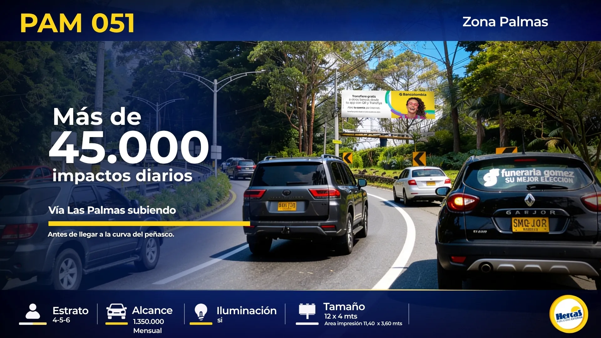 Valla publicitaria PAM-051 de Hercas en Vía Las Palmas