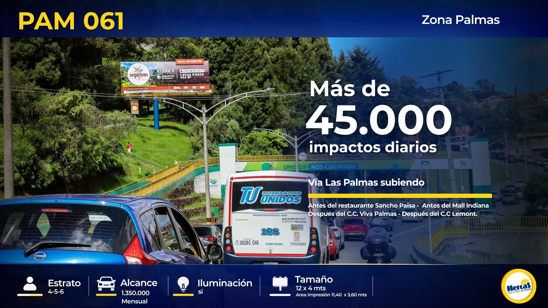 Valla publicitaria PAM-061 de Hercas en Vía Las Palmas