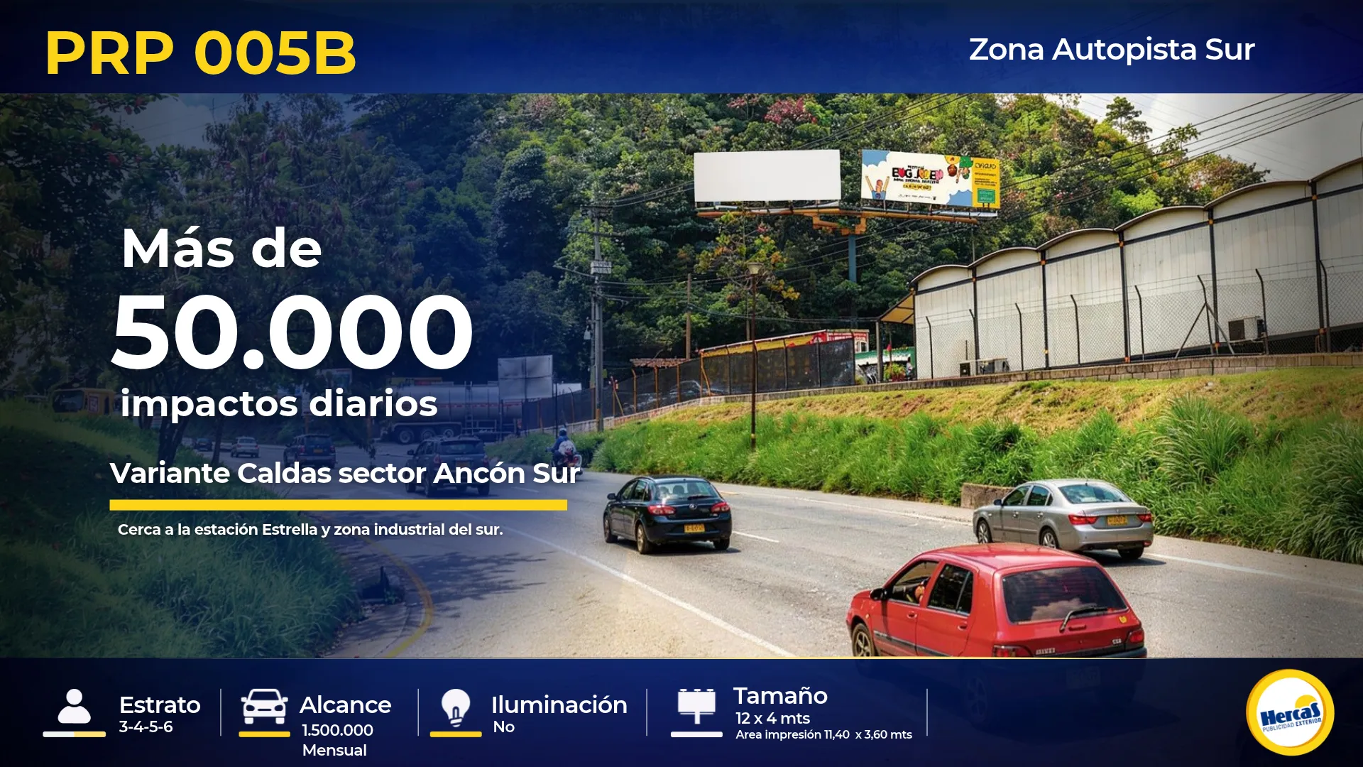 Valla publicitaria PRP-005B de Hercas en Caldas