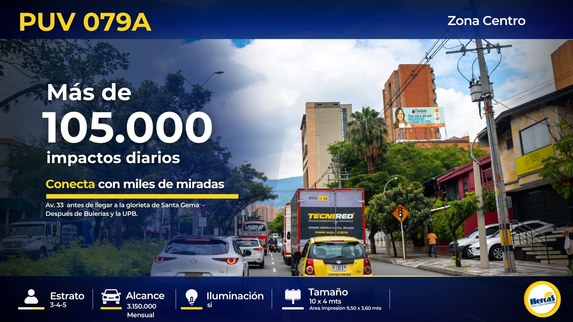 Valla publicitaria PUV-079A de Hercas en Avenida 33