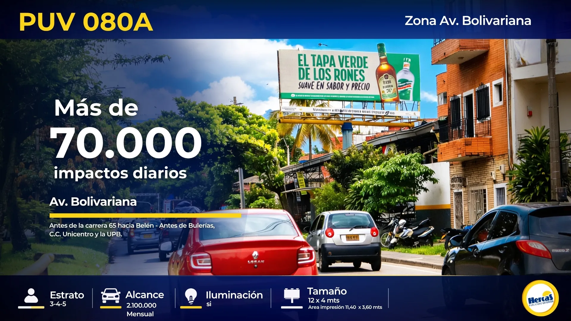 Valla publicitaria PUV-080A de Hercas en Avenida Bolivariana