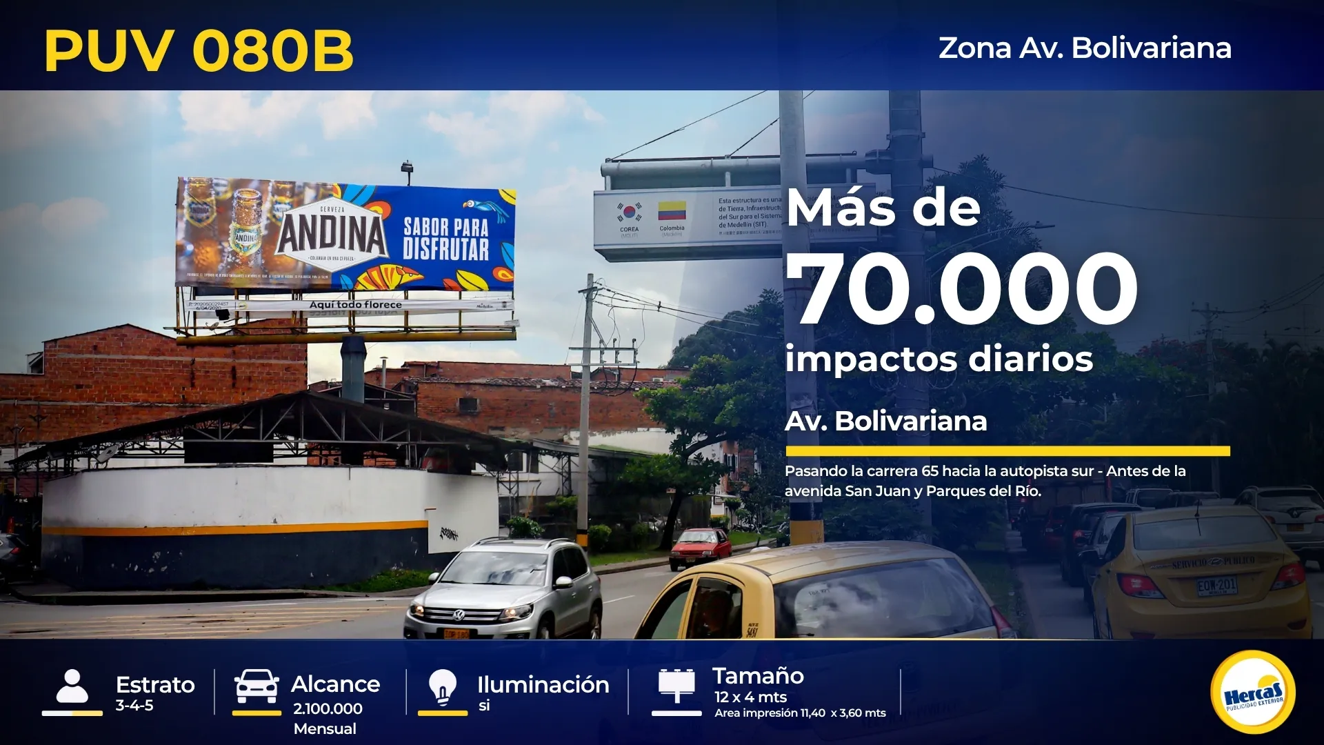 Valla publicitaria PUV-080B de Hercas en Avenida Bolivariana