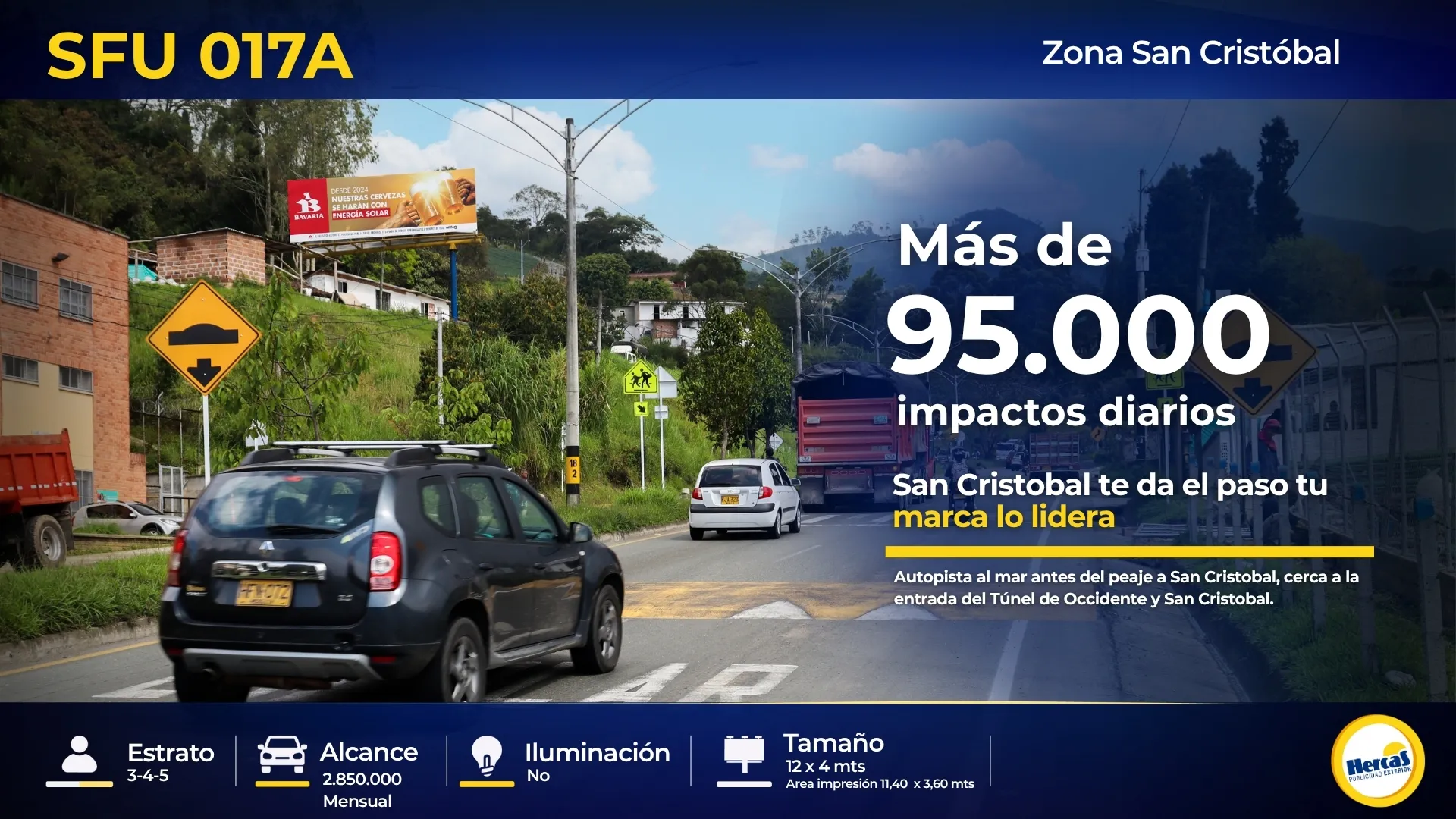 Valla publicitaria SFU-017A de Hercas en San Cristóbal