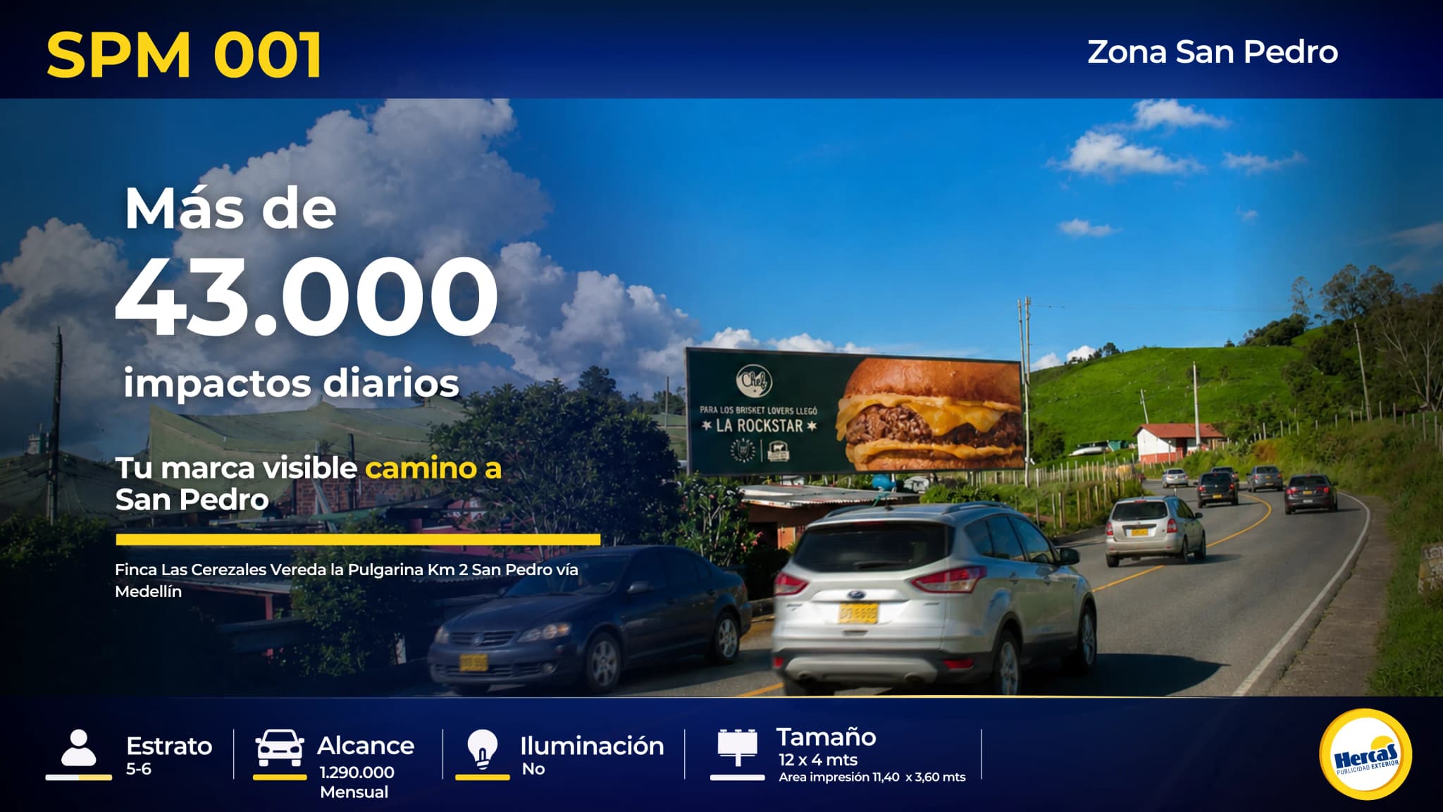 Valla publicitaria SPM-001 de Hercas en San Pedro