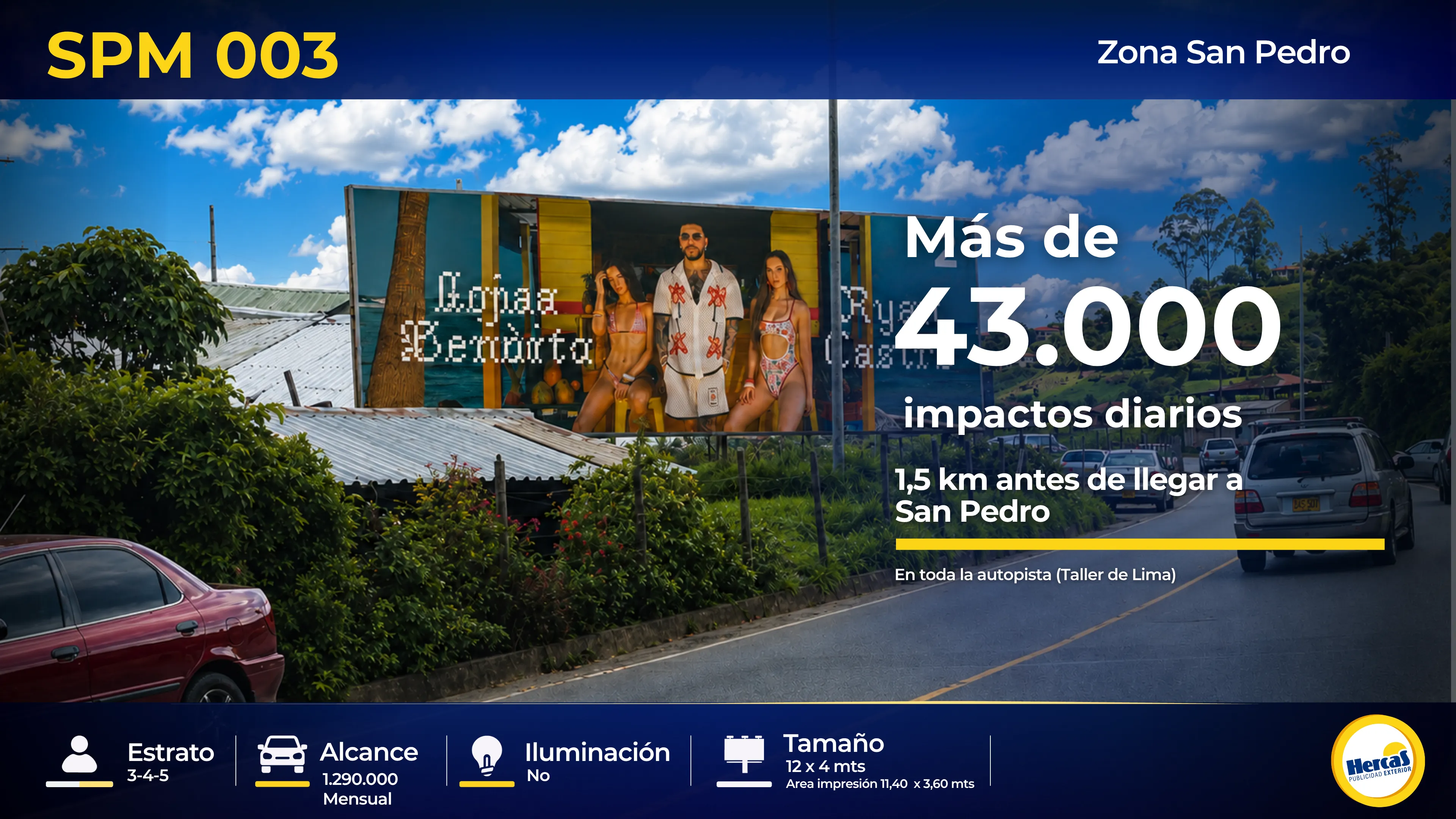 Valla publicitaria SPM-003 de Hercas en San Pedro
